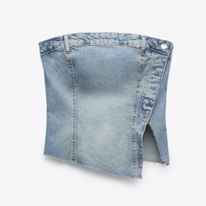 Zara Denim Bandeau Tube Top Size XL